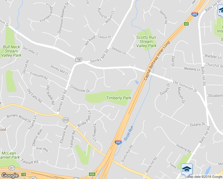 map of restaurants, bars, coffee shops, grocery stores, and more near 1164 Old Gate Court in McLean