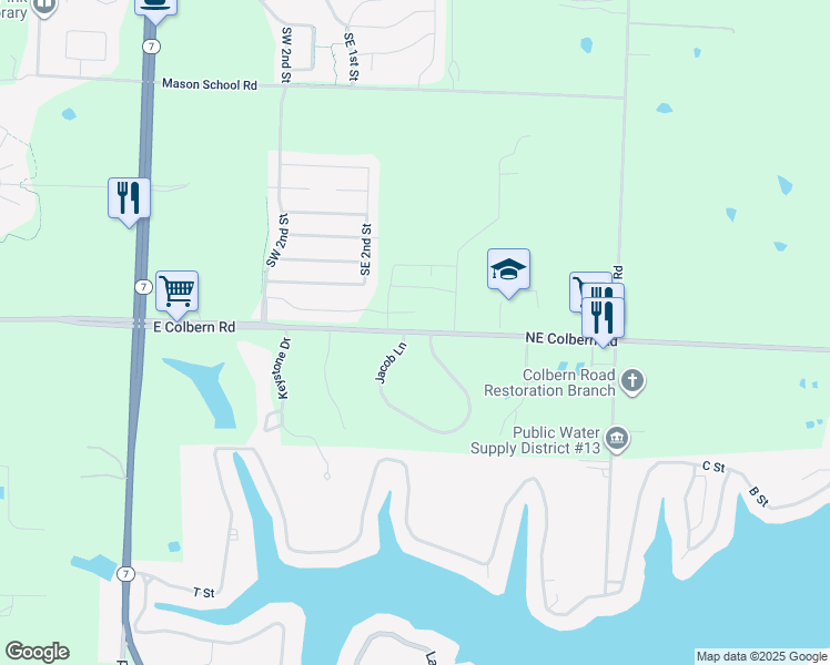 map of restaurants, bars, coffee shops, grocery stores, and more near 27323 Northeast Colbern Road in Lee's Summit