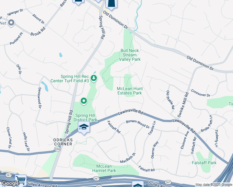 map of restaurants, bars, coffee shops, grocery stores, and more near 1202 Winter Hunt Road in McLean
