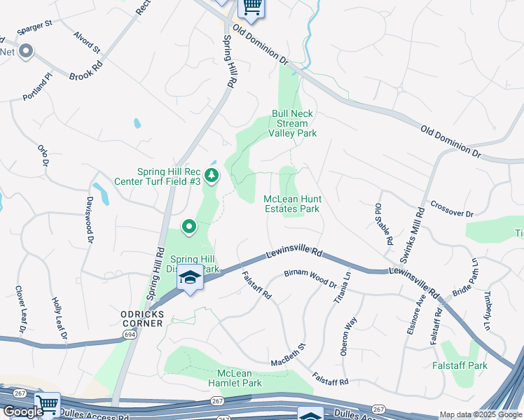 map of restaurants, bars, coffee shops, grocery stores, and more near 1202 Winter Hunt Road in McLean