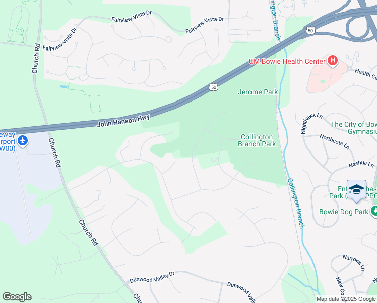 map of restaurants, bars, coffee shops, grocery stores, and more near 3904 Diplomat Avenue in Bowie