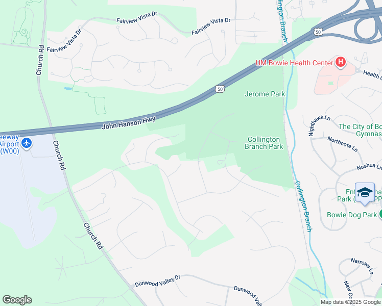 map of restaurants, bars, coffee shops, grocery stores, and more near 3904 Diplomat Avenue in Bowie