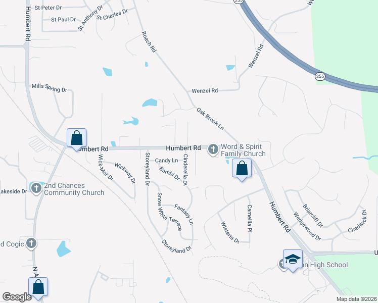 map of restaurants, bars, coffee shops, grocery stores, and more near 5000 Bedford Drive in Alton