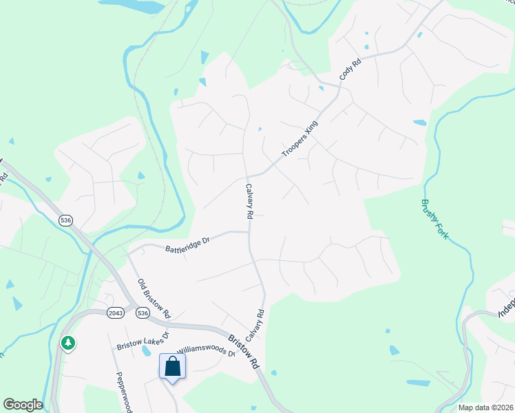 map of restaurants, bars, coffee shops, grocery stores, and more near 10344 Calvary Road in Independence