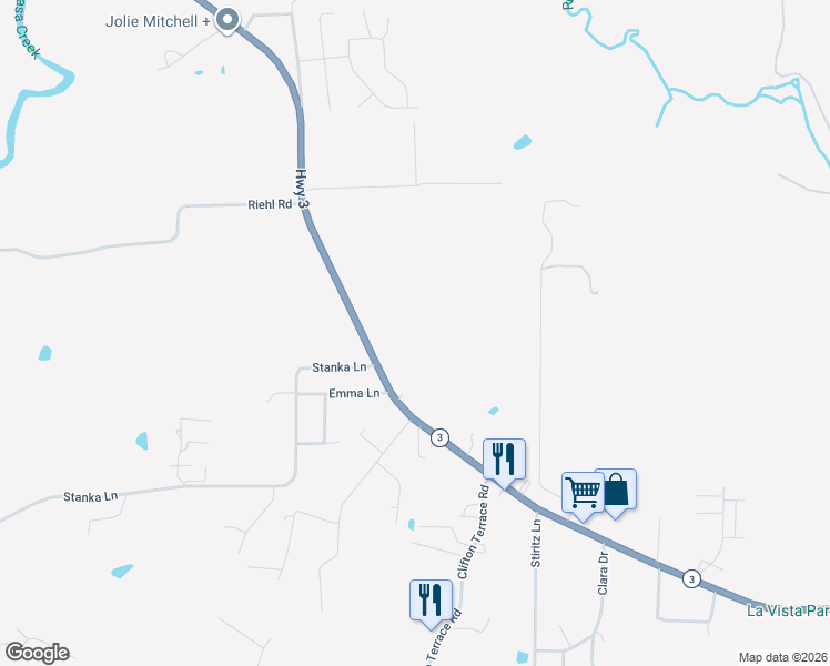map of restaurants, bars, coffee shops, grocery stores, and more near 3406 West Delmar Avenue in Godfrey