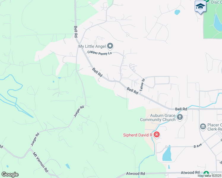 map of restaurants, bars, coffee shops, grocery stores, and more near 3725 Bell Road in Auburn