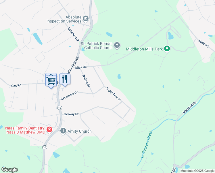 map of restaurants, bars, coffee shops, grocery stores, and more near 6432 Sugar Tree Lane in Independence