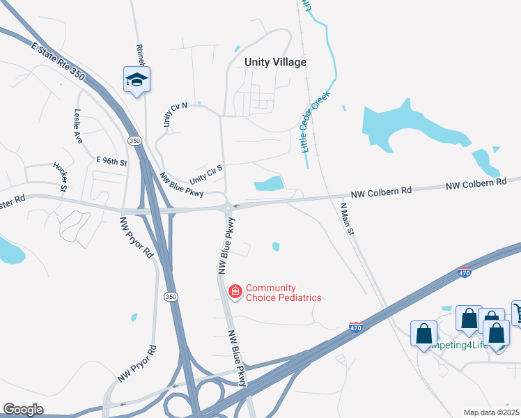 map of restaurants, bars, coffee shops, grocery stores, and more near 911 Northwest Colbern Road in Lee's Summit