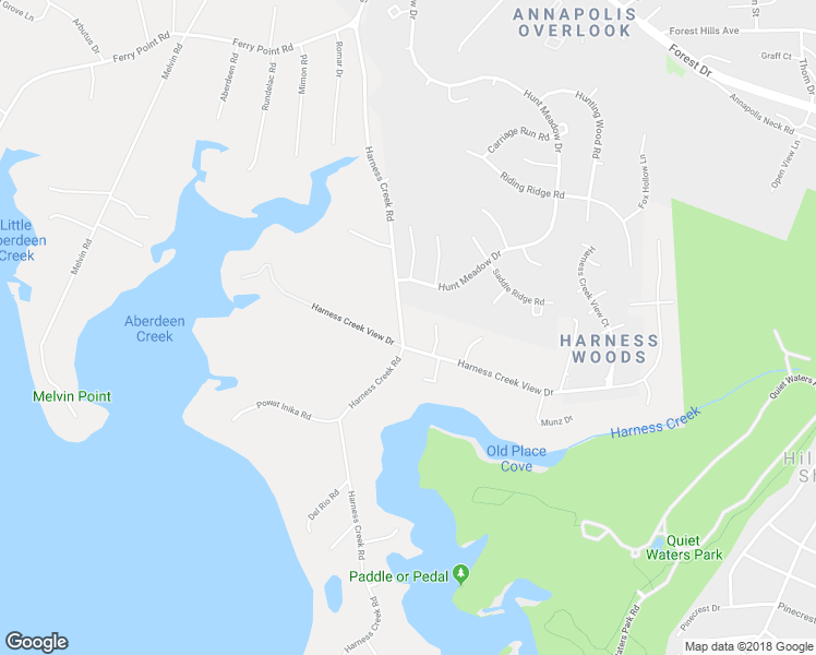 map of restaurants, bars, coffee shops, grocery stores, and more near 3173 Harness Creek Road in Annapolis