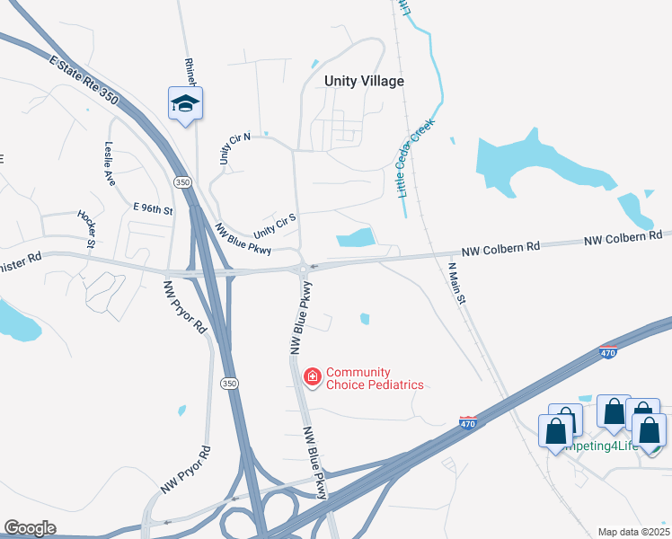 map of restaurants, bars, coffee shops, grocery stores, and more near 911 Northwest Colbern Road in Lee's Summit