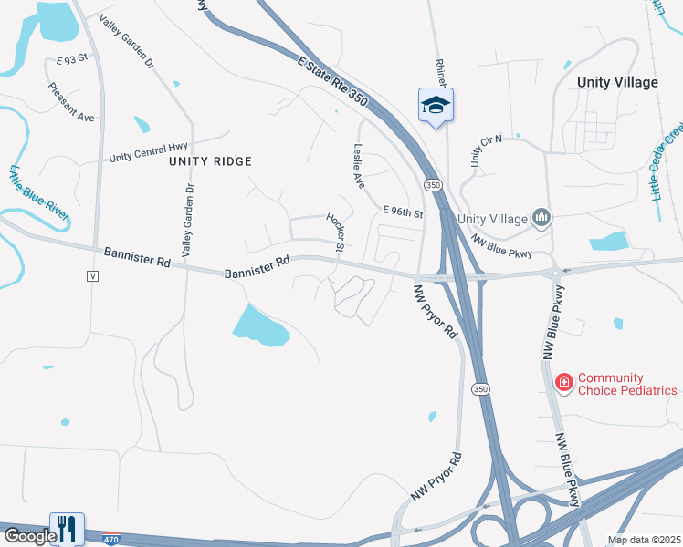 map of restaurants, bars, coffee shops, grocery stores, and more near 9701 Walnut Woods Drive in Kansas City