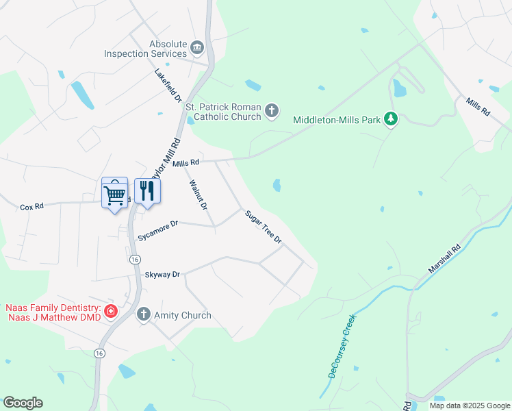map of restaurants, bars, coffee shops, grocery stores, and more near 6432 Sugar Tree Lane in Independence