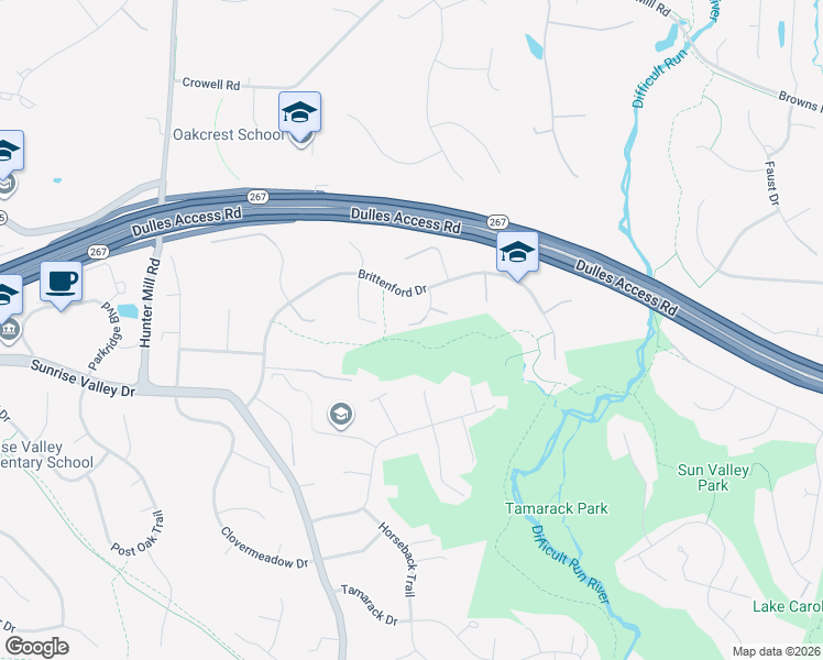 map of restaurants, bars, coffee shops, grocery stores, and more near 1711 Dove Point Ct in Vienna