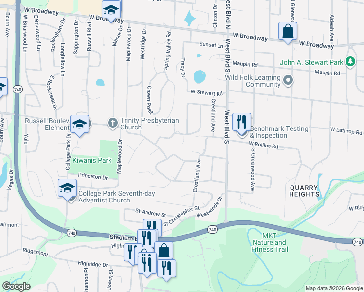 map of restaurants, bars, coffee shops, grocery stores, and more near 808 Valley Ct in Columbia