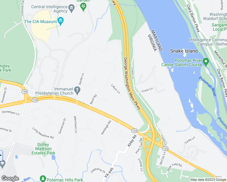 map of restaurants, bars, coffee shops, grocery stores, and more near 1122 Litton Lane in McLean