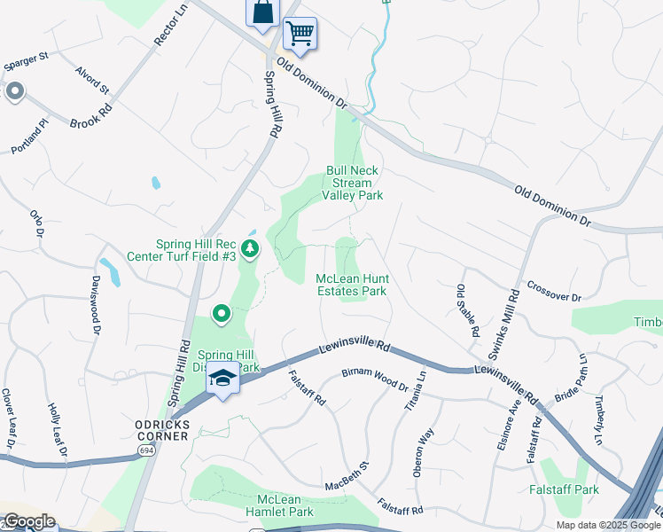 map of restaurants, bars, coffee shops, grocery stores, and more near 1197 Winter Hunt Road in McLean