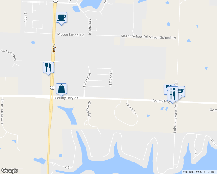 map of restaurants, bars, coffee shops, grocery stores, and more near 134 Southeast Rock Garden Lane in Blue Springs
