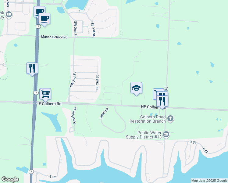 map of restaurants, bars, coffee shops, grocery stores, and more near 27323-27391 Northeast Colbern Road in Lee's Summit