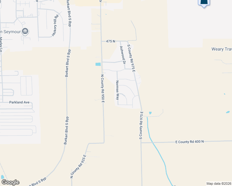 map of restaurants, bars, coffee shops, grocery stores, and more near 1783 Sam's Circle in Seymour