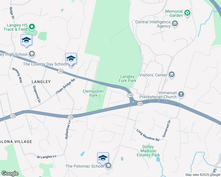map of restaurants, bars, coffee shops, grocery stores, and more near 6280 Dunaway Court in McLean