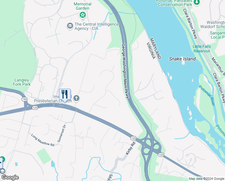 map of restaurants, bars, coffee shops, grocery stores, and more near 1115 Litton Lane in McLean