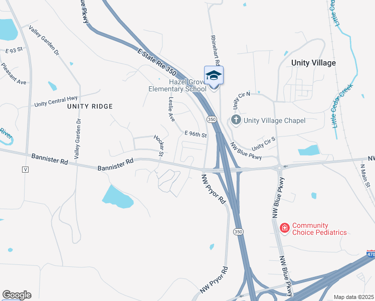map of restaurants, bars, coffee shops, grocery stores, and more near 14500 Bannister Road in Kansas City