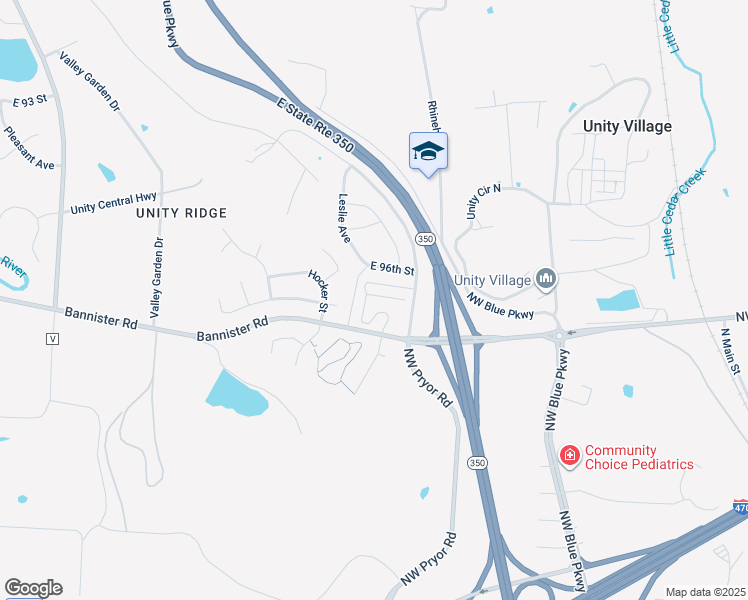 map of restaurants, bars, coffee shops, grocery stores, and more near 14540 Bannister Road in Kansas City