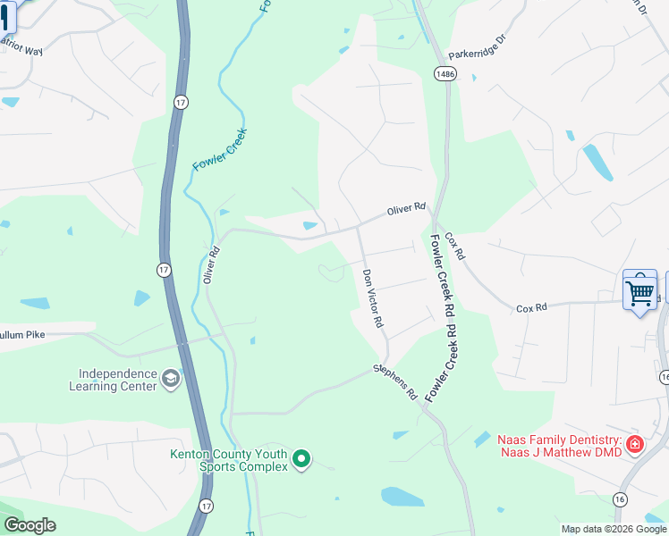 map of restaurants, bars, coffee shops, grocery stores, and more near 969 Don Victor in Independence