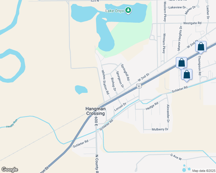 map of restaurants, bars, coffee shops, grocery stores, and more near 220 Whites Station Road in Seymour