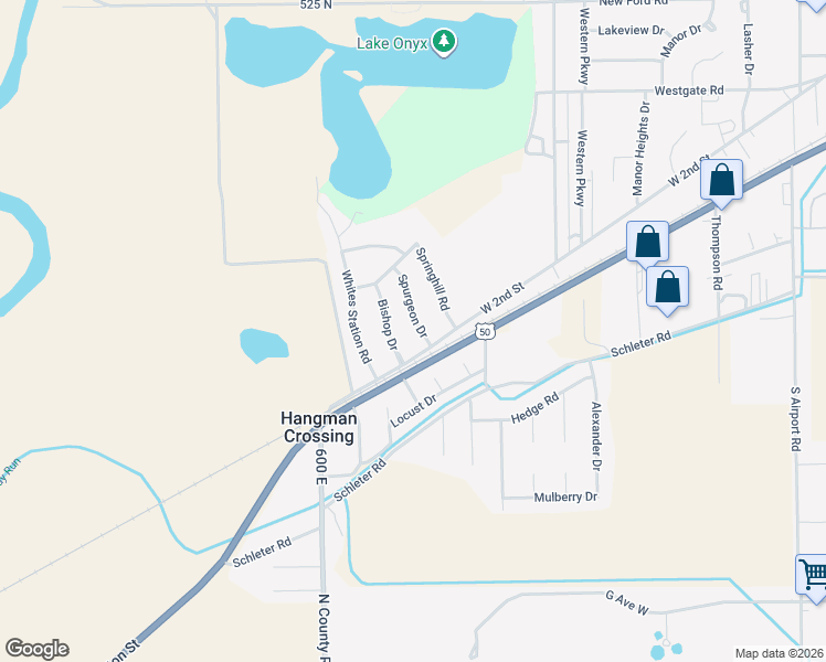 map of restaurants, bars, coffee shops, grocery stores, and more near 209 Spurgeon Drive in Seymour