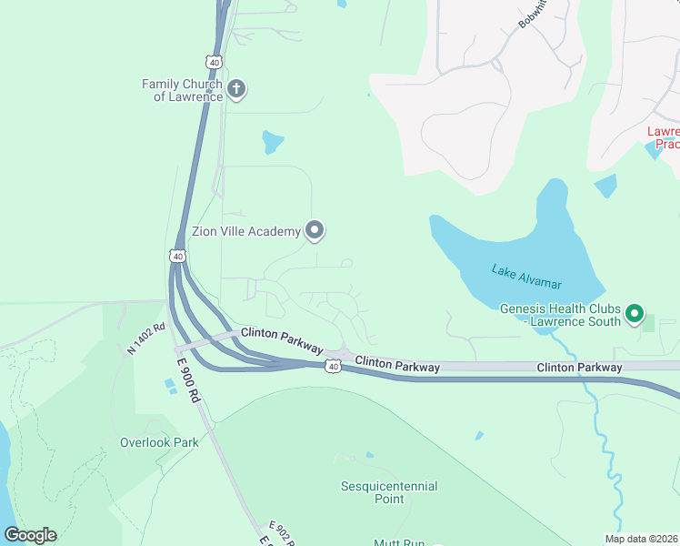 map of restaurants, bars, coffee shops, grocery stores, and more near 6217 West 22nd Court in Lawrence