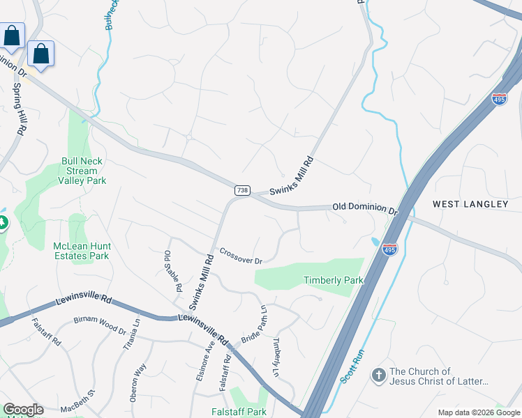 map of restaurants, bars, coffee shops, grocery stores, and more near 1161 Old Stage Court in McLean