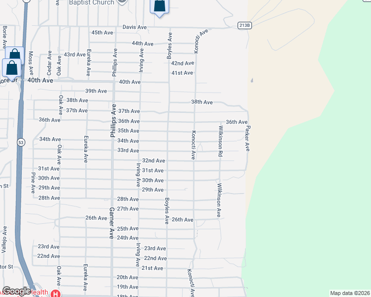 map of restaurants, bars, coffee shops, grocery stores, and more near 16254 33rd Avenue in Clearlake