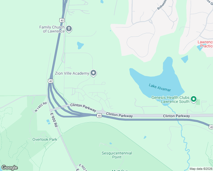 map of restaurants, bars, coffee shops, grocery stores, and more near 6217 West 22nd Court in Lawrence