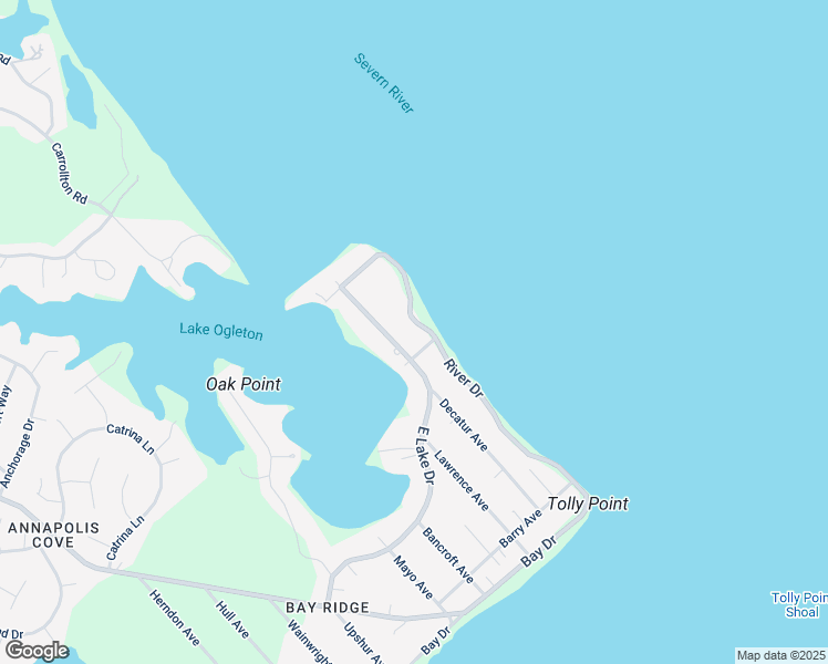 map of restaurants, bars, coffee shops, grocery stores, and more near 90 River Drive in Annapolis