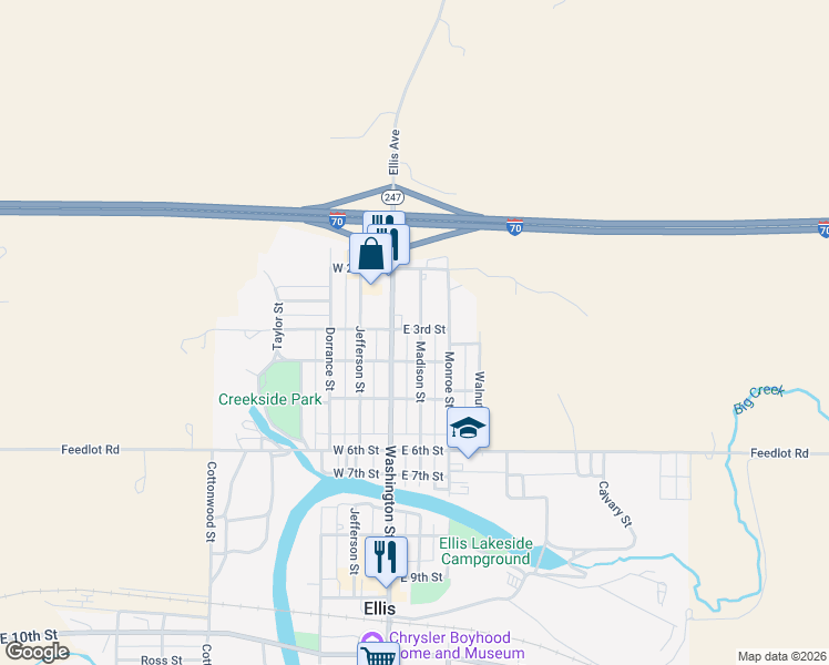 map of restaurants, bars, coffee shops, grocery stores, and more near 300 Madison Street in Ellis
