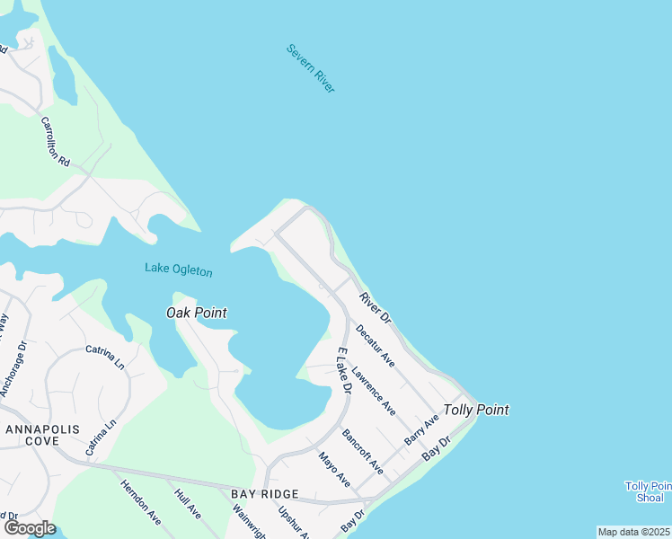 map of restaurants, bars, coffee shops, grocery stores, and more near 90 River Drive in Annapolis