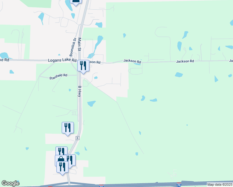 map of restaurants, bars, coffee shops, grocery stores, and more near 615 Rankin Mill Lane in Boonville