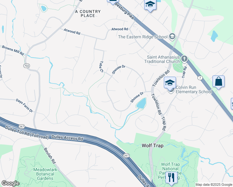 map of restaurants, bars, coffee shops, grocery stores, and more near 9411 Cello Court in Vienna