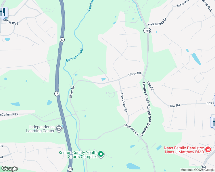 map of restaurants, bars, coffee shops, grocery stores, and more near 969 Don Victor in Independence