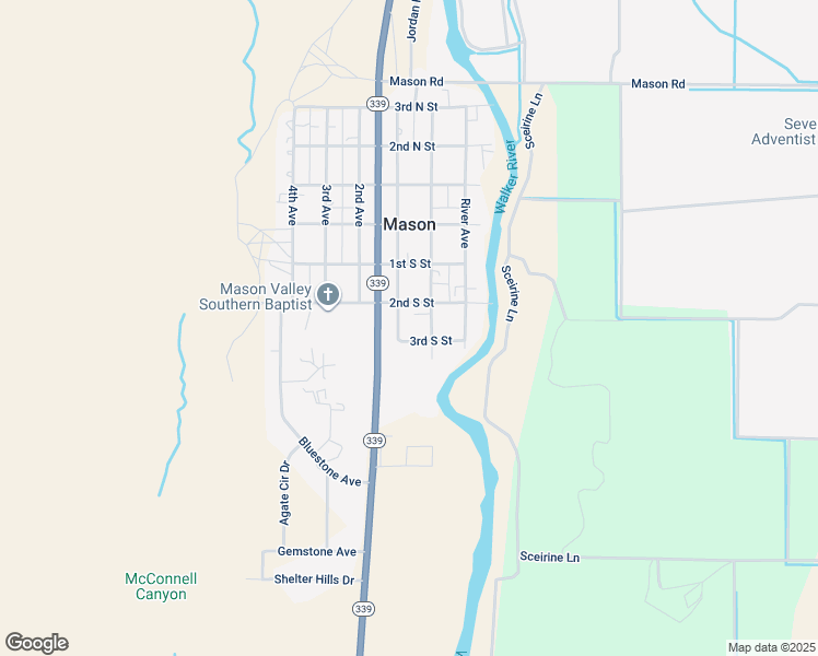 map of restaurants, bars, coffee shops, grocery stores, and more near 465 1st Avenue in Yerington