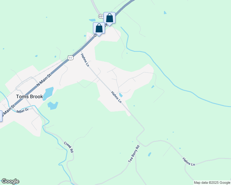 map of restaurants, bars, coffee shops, grocery stores, and more near 1374 Hahns Lane in Toms Brook