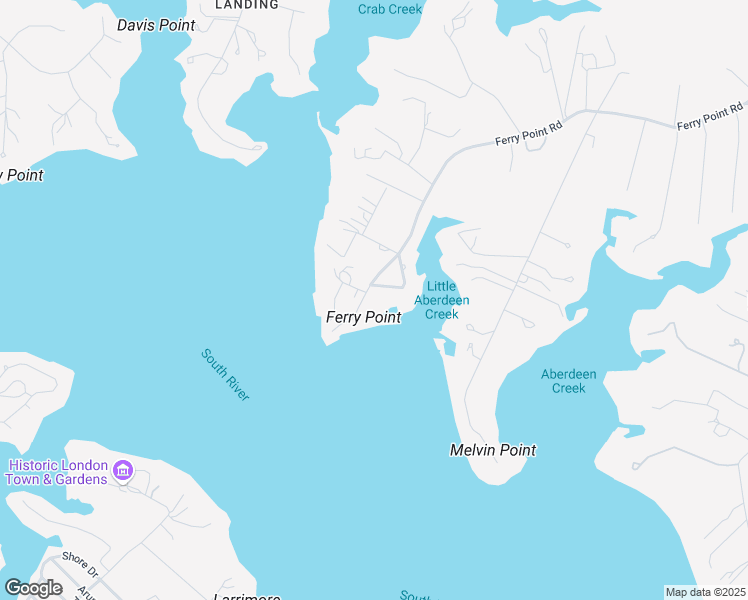 map of restaurants, bars, coffee shops, grocery stores, and more near 421 Ferry Point Road in Annapolis