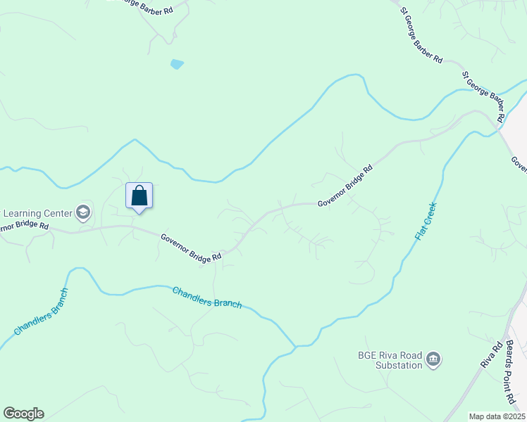 map of restaurants, bars, coffee shops, grocery stores, and more near 798 Governor Bridge Road in Davidsonville