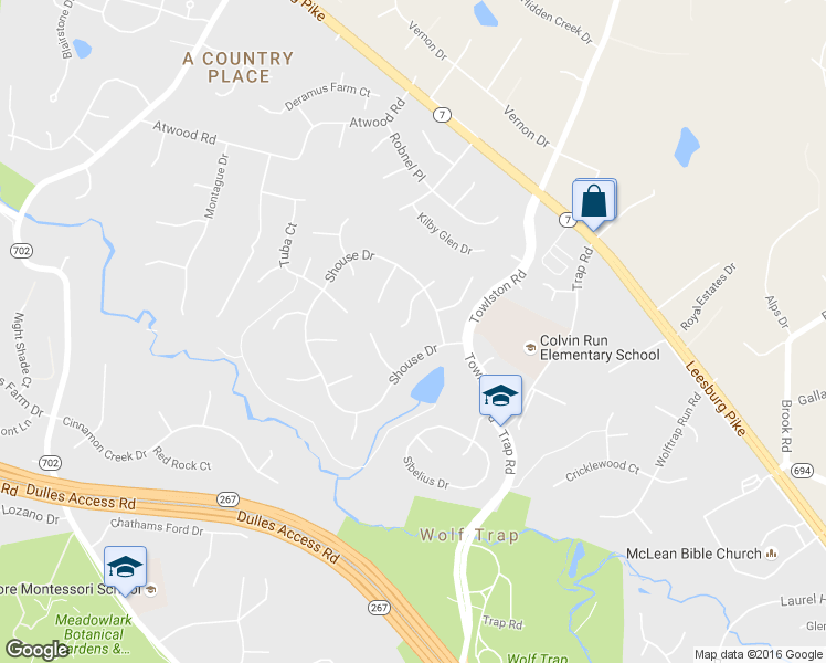 map of restaurants, bars, coffee shops, grocery stores, and more near 1415 Celesta Court in Vienna