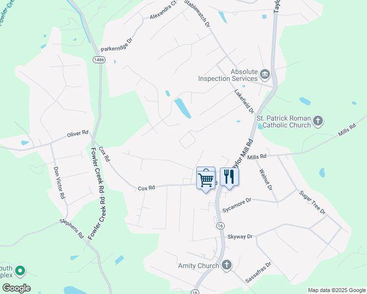 map of restaurants, bars, coffee shops, grocery stores, and more near 904 Regal Ridge Drive in Independence