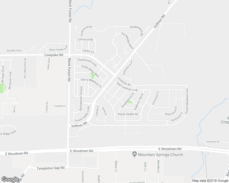 map of restaurants, bars, coffee shops, grocery stores, and more near 7929 Lightwood Way in Colorado Springs