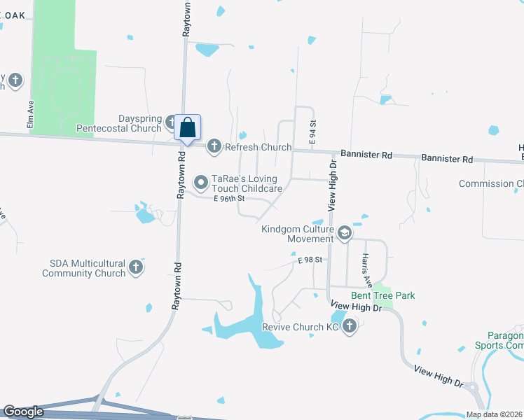 map of restaurants, bars, coffee shops, grocery stores, and more near 9608 Olmstead Road in Kansas City
