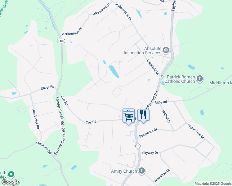 map of restaurants, bars, coffee shops, grocery stores, and more near 880 Regal Ridge Drive in Independence