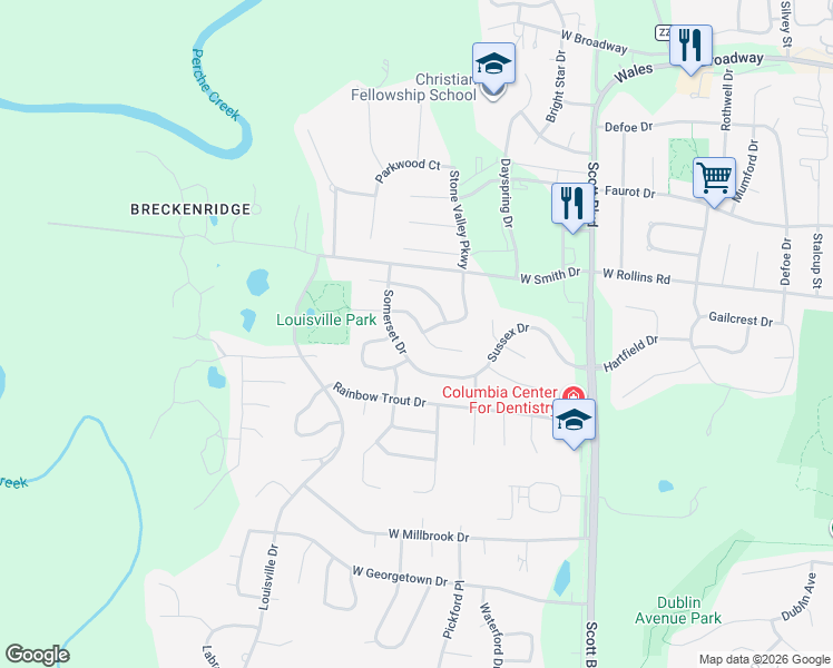 map of restaurants, bars, coffee shops, grocery stores, and more near 4712 Manhasset Drive in Columbia